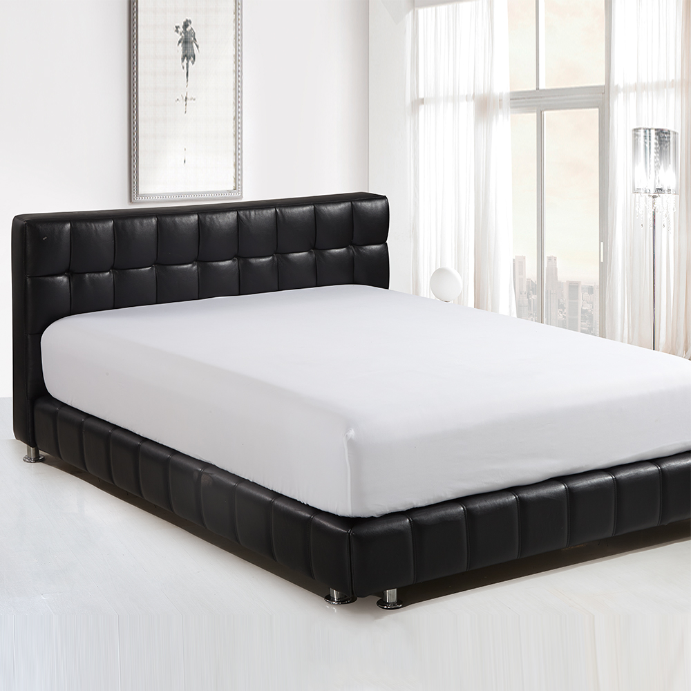 White quilted fitted sheet protector