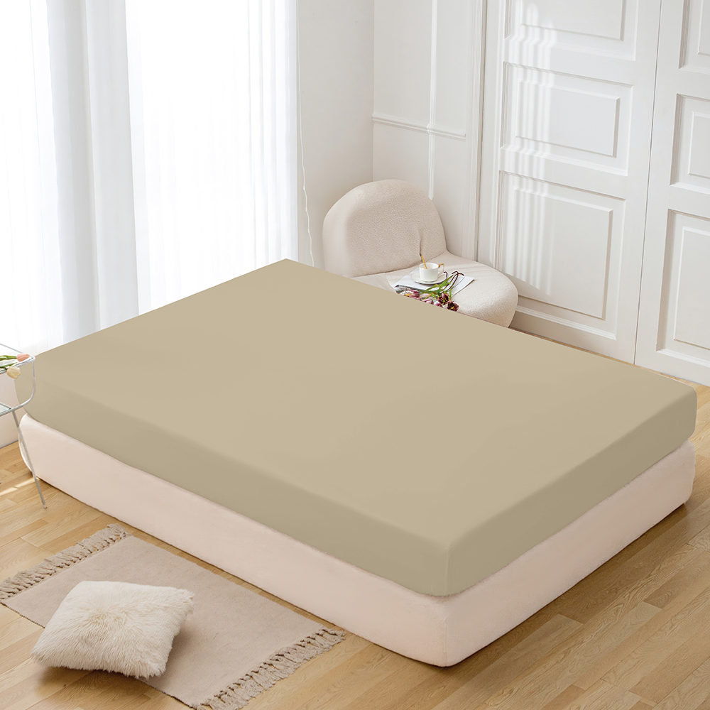 Brown fitted sheet protective cover